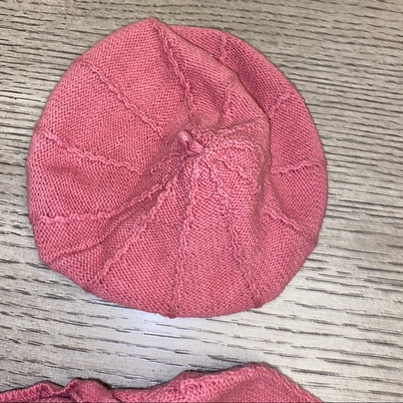 Pink knit long sleeve dress with matching hat - Picture 6 of 7